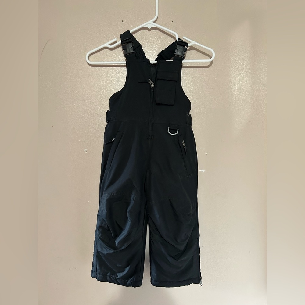 Children's Black Insulated Overalls